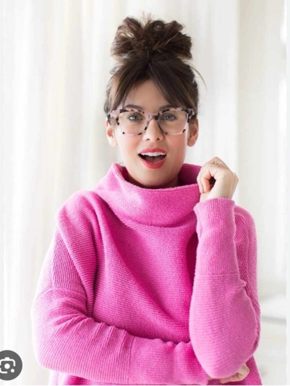 Free People Ottoman Tunic Sweater Dress Electric Pink- XS